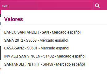 Buscador de valores.