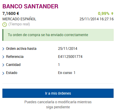 Comprobante de la orden.