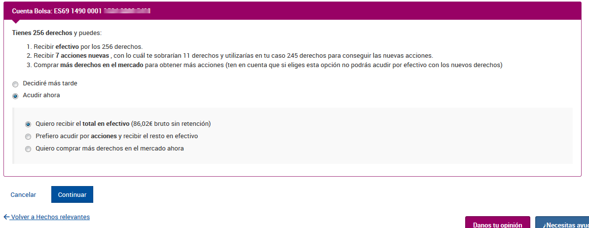 Panel de decisiones.
