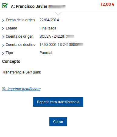 Detalle de transferencia.