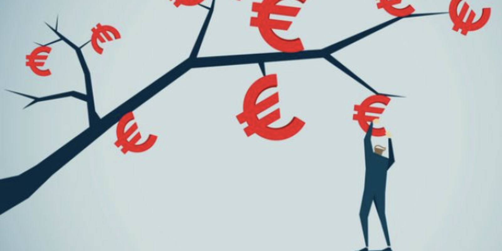 Arbol con euros en vez de hojas