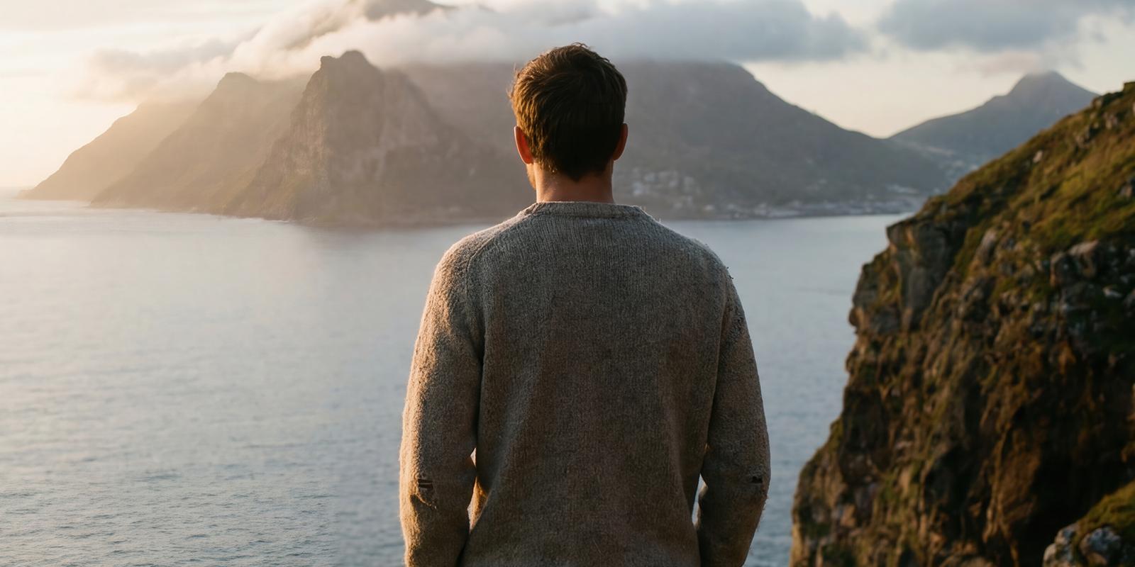 persona mirando mar deposito 12 meses 